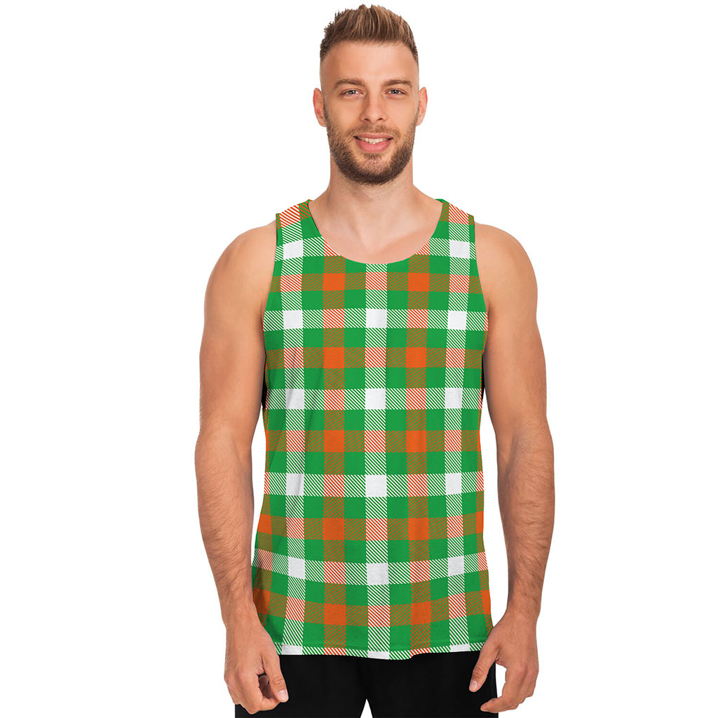 Irish Checkered St. Patrick's Day Print Men's Tank Top
