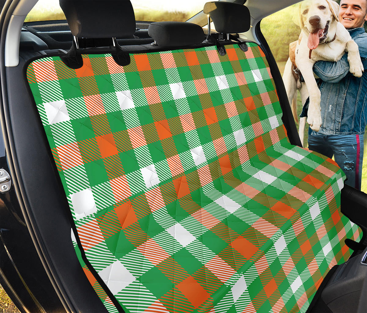 Irish Checkered St. Patrick's Day Print Pet Car Back Seat Cover