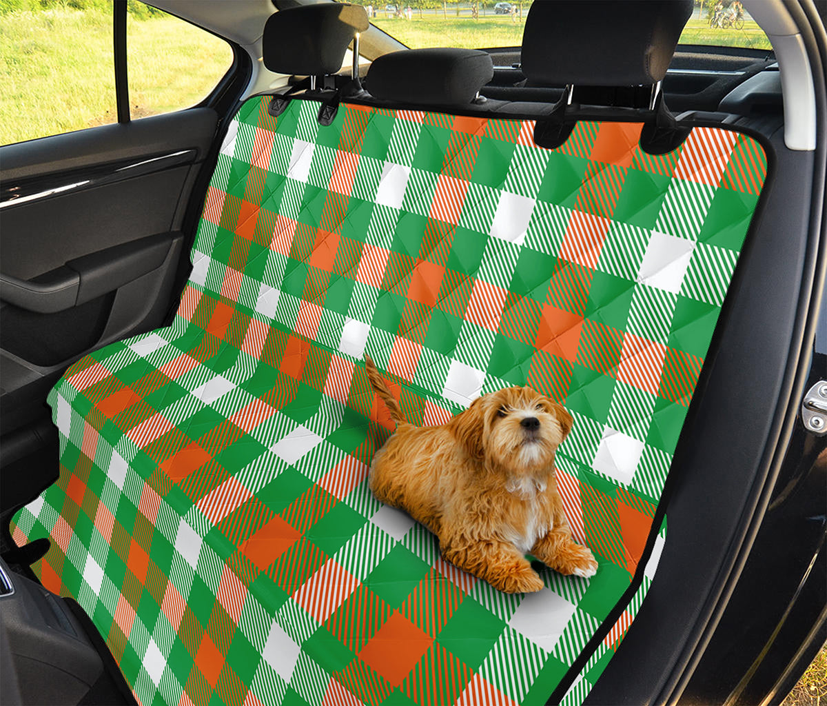 Irish Checkered St. Patrick's Day Print Pet Car Back Seat Cover