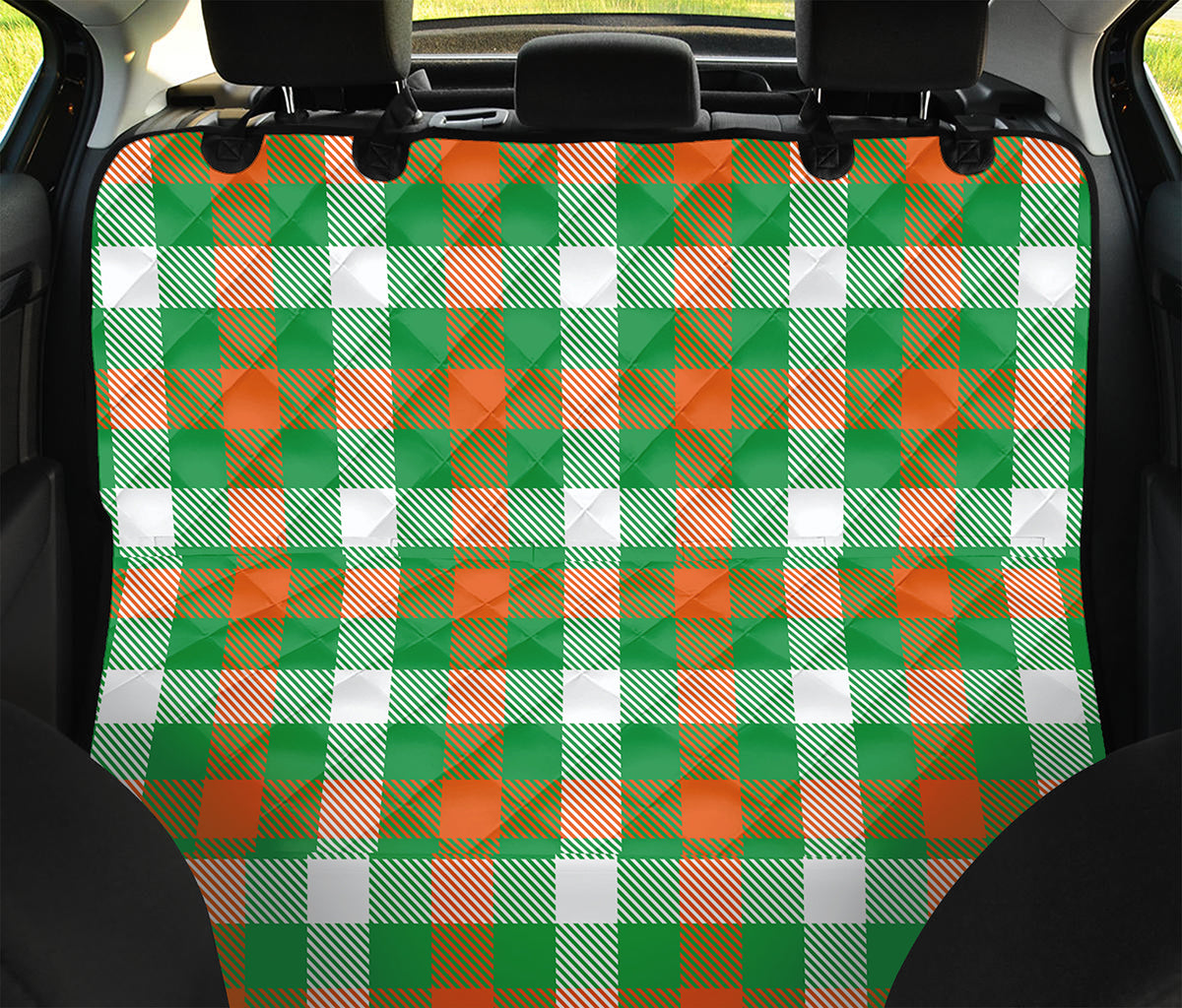 Irish Checkered St. Patrick's Day Print Pet Car Back Seat Cover