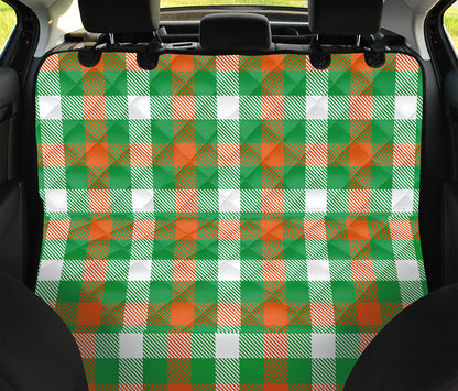 Irish Checkered St. Patrick's Day Print Pet Car Back Seat Cover