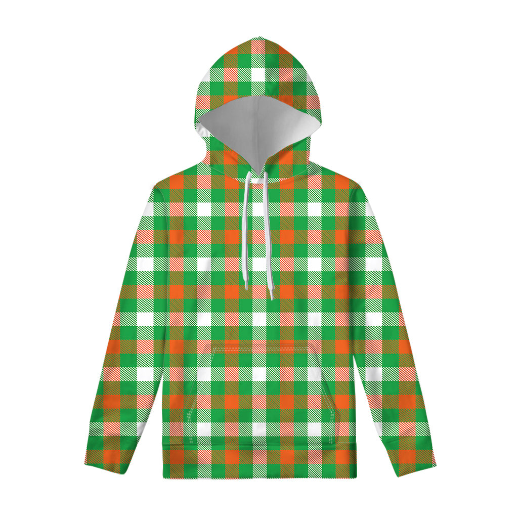 Irish Checkered St. Patrick's Day Print Pullover Hoodie