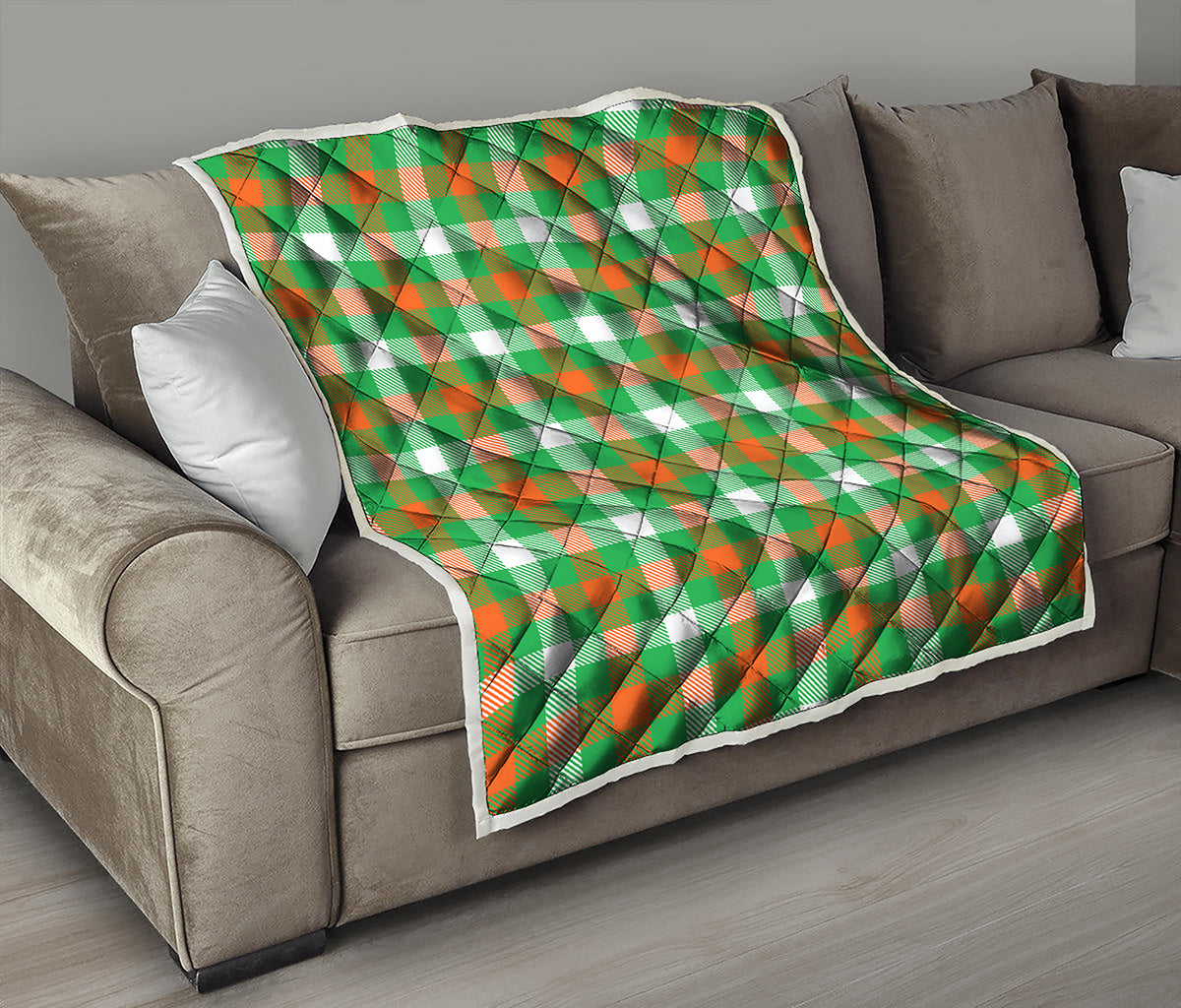 Irish Checkered St. Patrick's Day Print Quilt