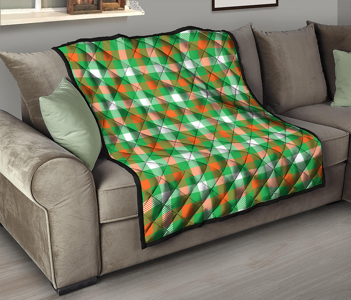 Irish Checkered St. Patrick's Day Print Quilt