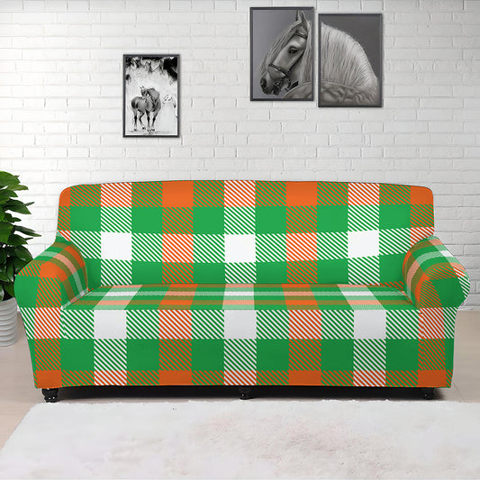 Irish Checkered St. Patrick's Day Print Sofa Cover