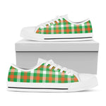 Irish Checkered St. Patrick's Day Print White Low Top Shoes