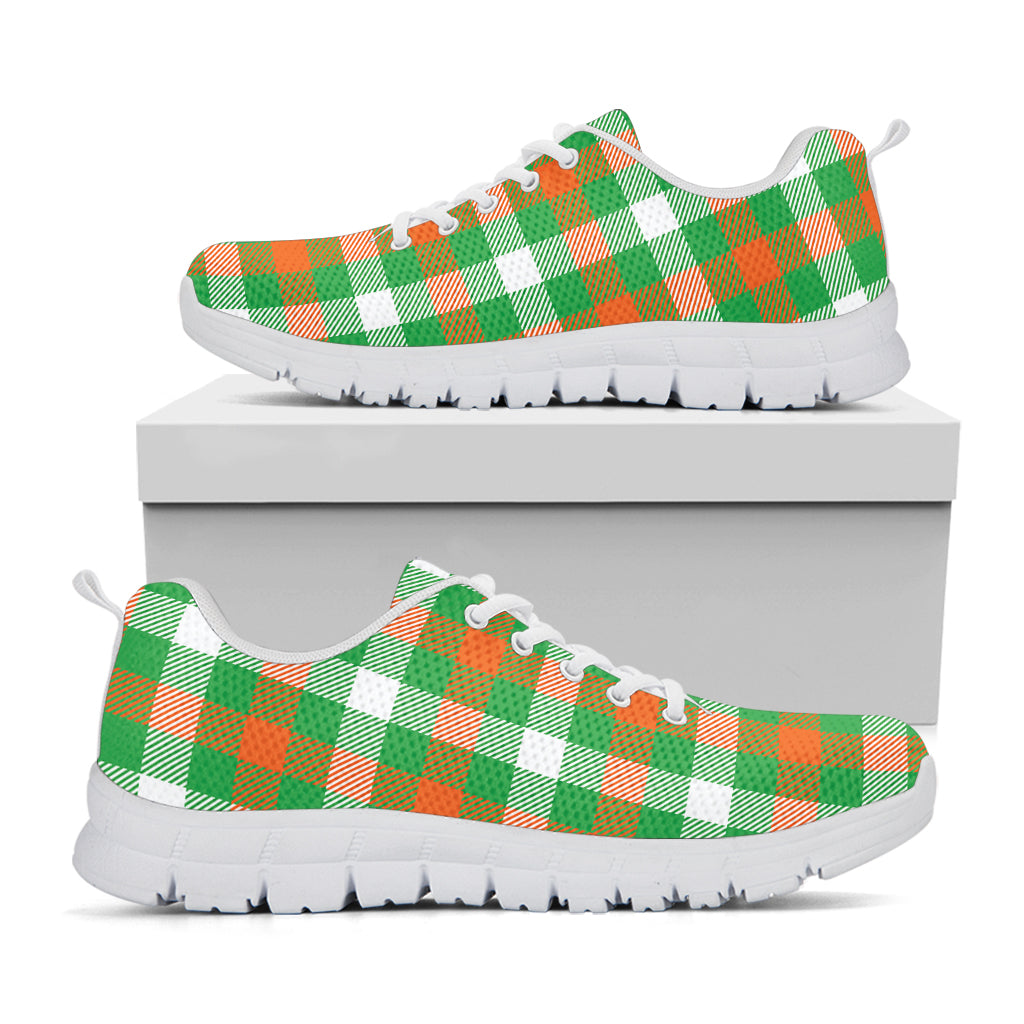 Irish Checkered St. Patrick's Day Print White Sneakers