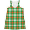 Irish Checkered St. Patrick's Day Print Women's Racerback Tank Top