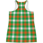 Irish Checkered St. Patrick's Day Print Women's Racerback Tank Top