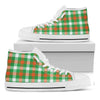 Irish Checkered St. Patrick's Day Print White High Top Shoes