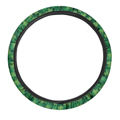 Irish Clover Saint Patrick's Day Print Car Steering Wheel Cover