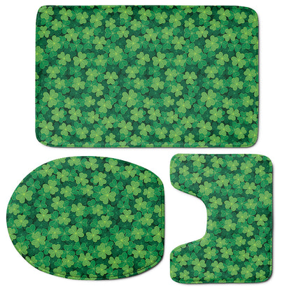 Irish Clover Saint Patrick's Day Print 3 Piece Bath Mat Set