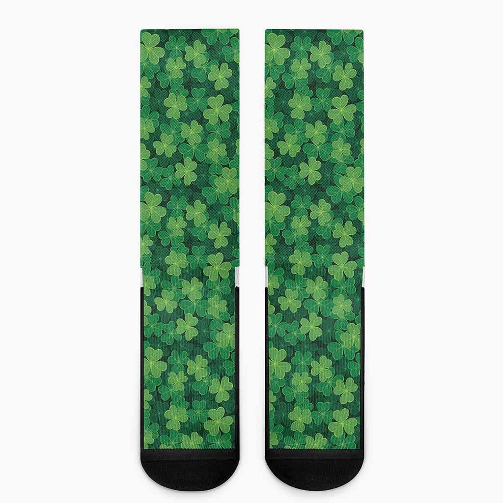 Irish Clover Saint Patrick's Day Print Crew Socks
