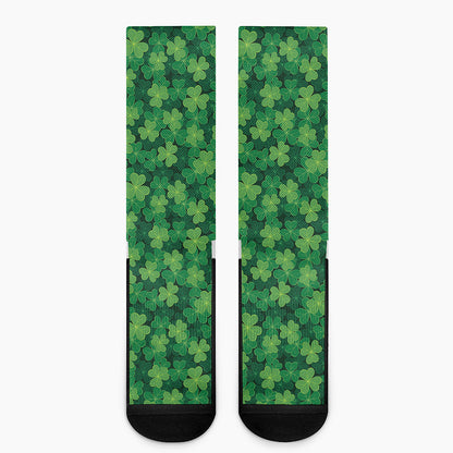 Irish Clover Saint Patrick's Day Print Crew Socks