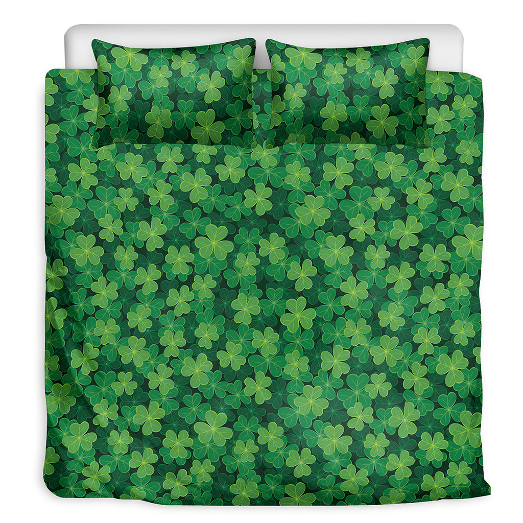 Irish Clover Saint Patrick's Day Print Duvet Cover Bedding Set