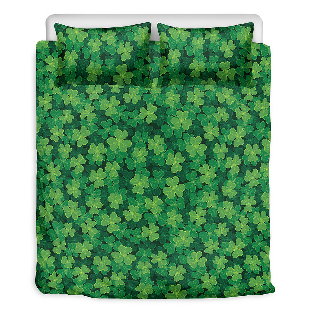 Irish Clover Saint Patrick's Day Print Duvet Cover Bedding Set