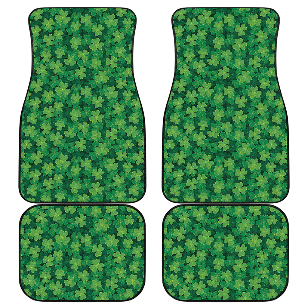Irish Clover Saint Patrick's Day Print Front and Back Car Floor Mats