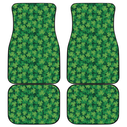 Irish Clover Saint Patrick's Day Print Front and Back Car Floor Mats