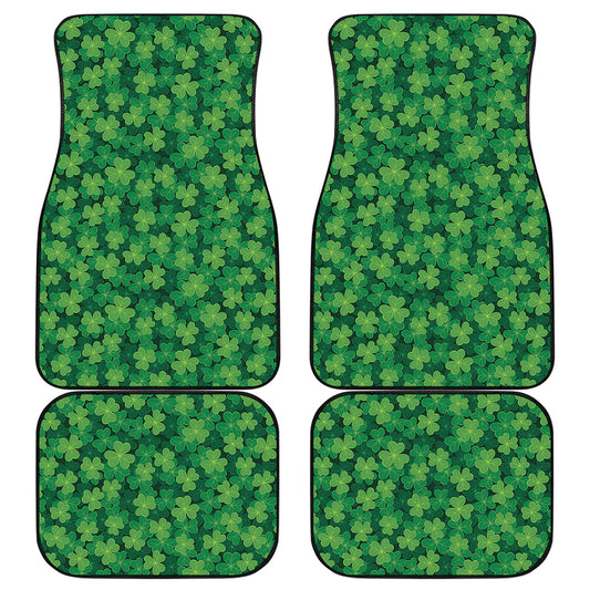Irish Clover Saint Patrick's Day Print Front and Back Car Floor Mats