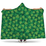 Irish Clover Saint Patrick's Day Print Hooded Blanket