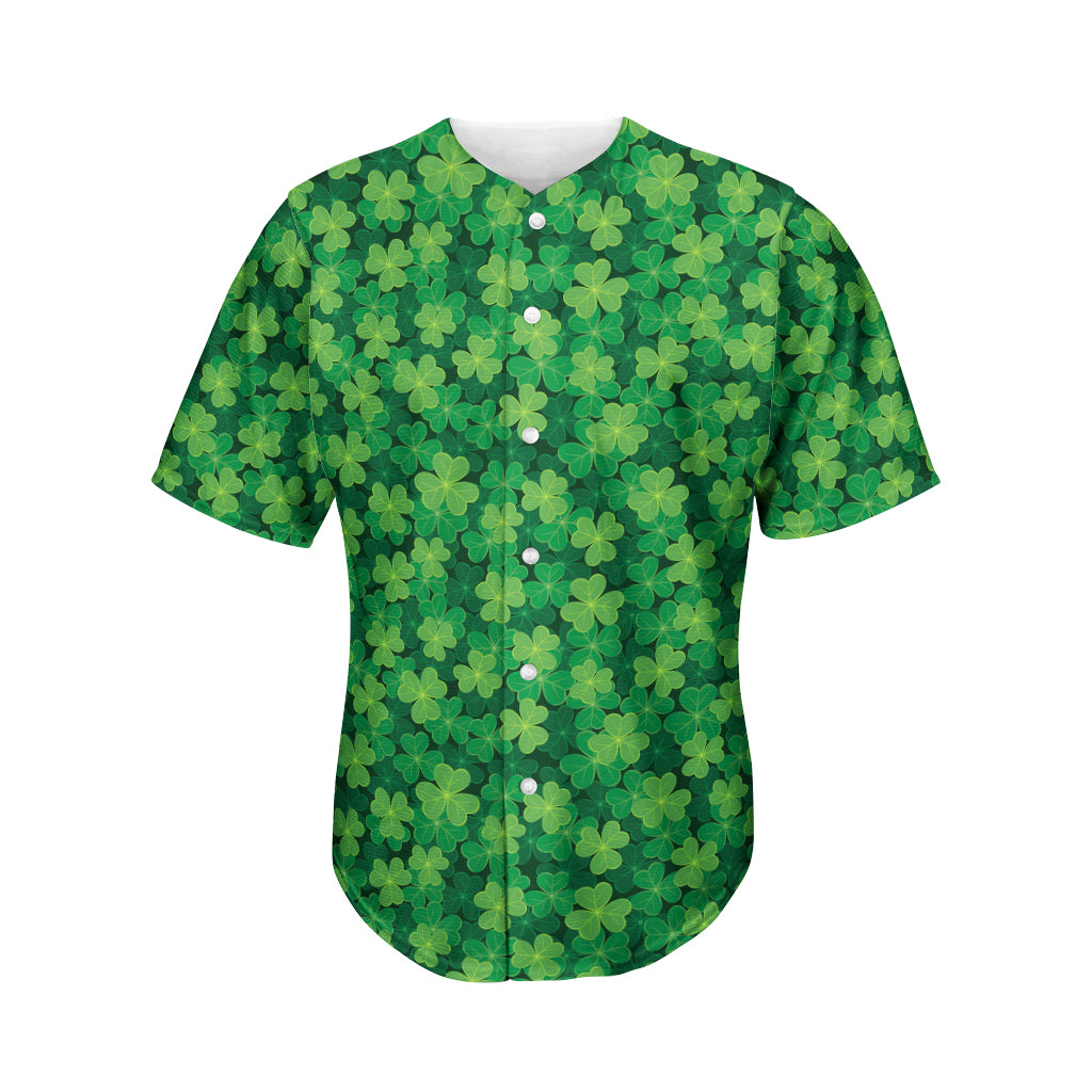 Irish Clover Saint Patrick's Day Print Men's Baseball Jersey