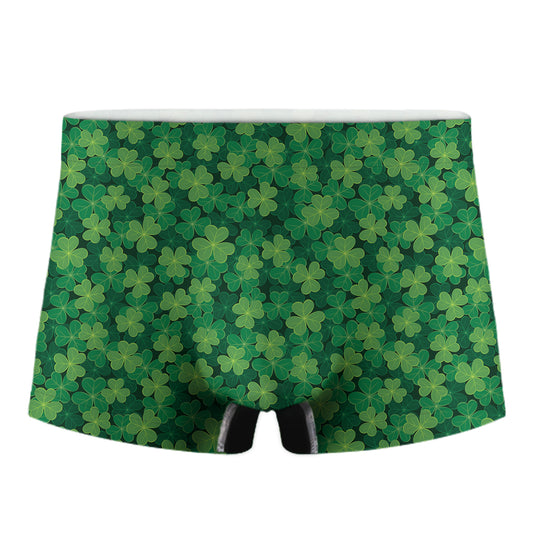 Irish Clover Saint Patrick's Day Print Men's Boxer Briefs