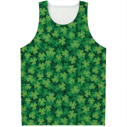 Irish Clover Saint Patrick's Day Print Men's Tank Top