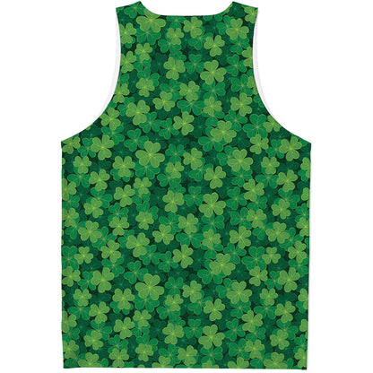 Irish Clover Saint Patrick's Day Print Men's Tank Top