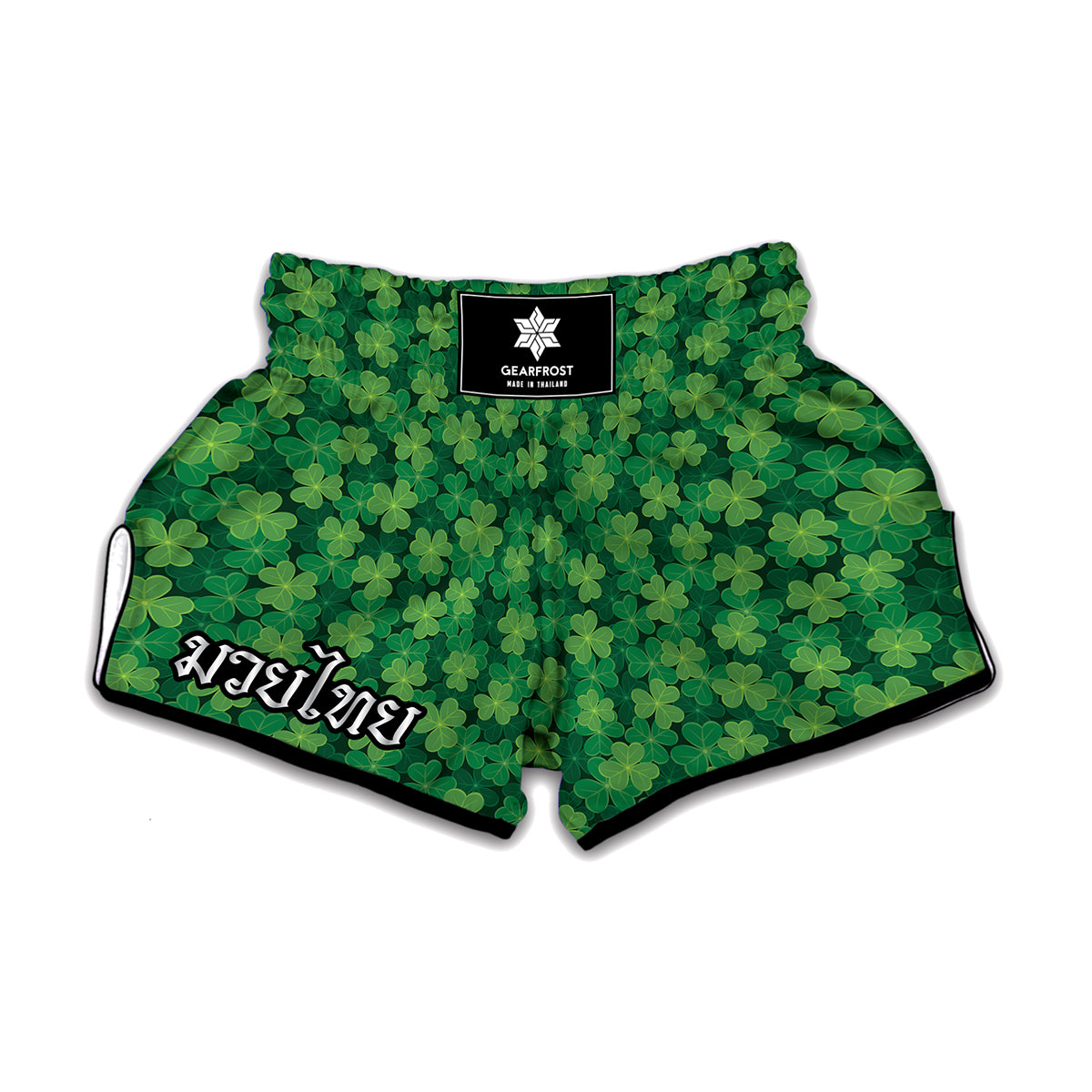 Irish Clover Saint Patrick's Day Print Muay Thai Boxing Shorts