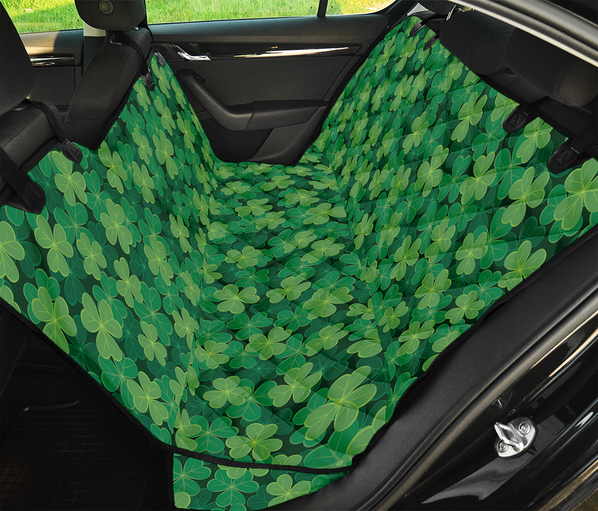 Irish Clover Saint Patrick's Day Print Pet Car Back Seat Cover