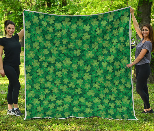 Irish Clover Saint Patrick's Day Print Quilt