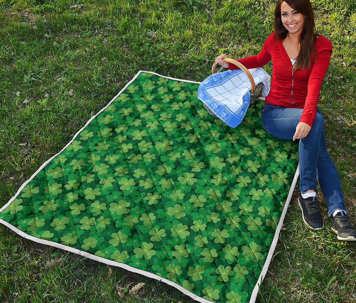 Irish Clover Saint Patrick's Day Print Quilt