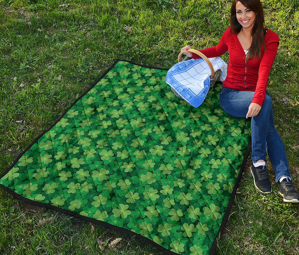Irish Clover Saint Patrick's Day Print Quilt