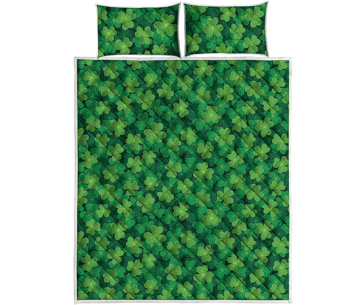 Irish Clover Saint Patrick's Day Print Quilt Bed Set