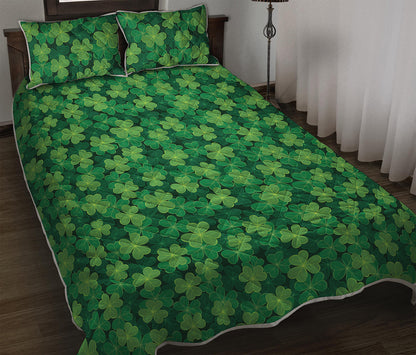 Irish Clover Saint Patrick's Day Print Quilt Bed Set