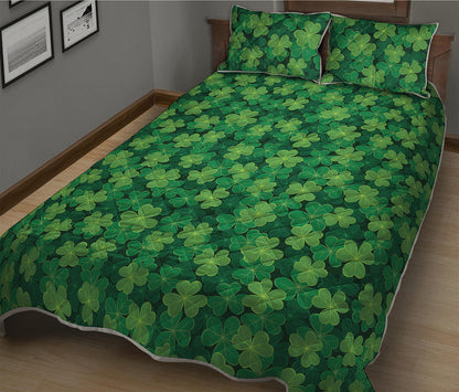Irish Clover Saint Patrick's Day Print Quilt Bed Set