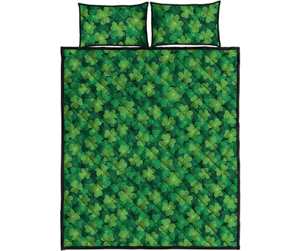 Irish Clover Saint Patrick's Day Print Quilt Bed Set