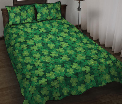Irish Clover Saint Patrick's Day Print Quilt Bed Set