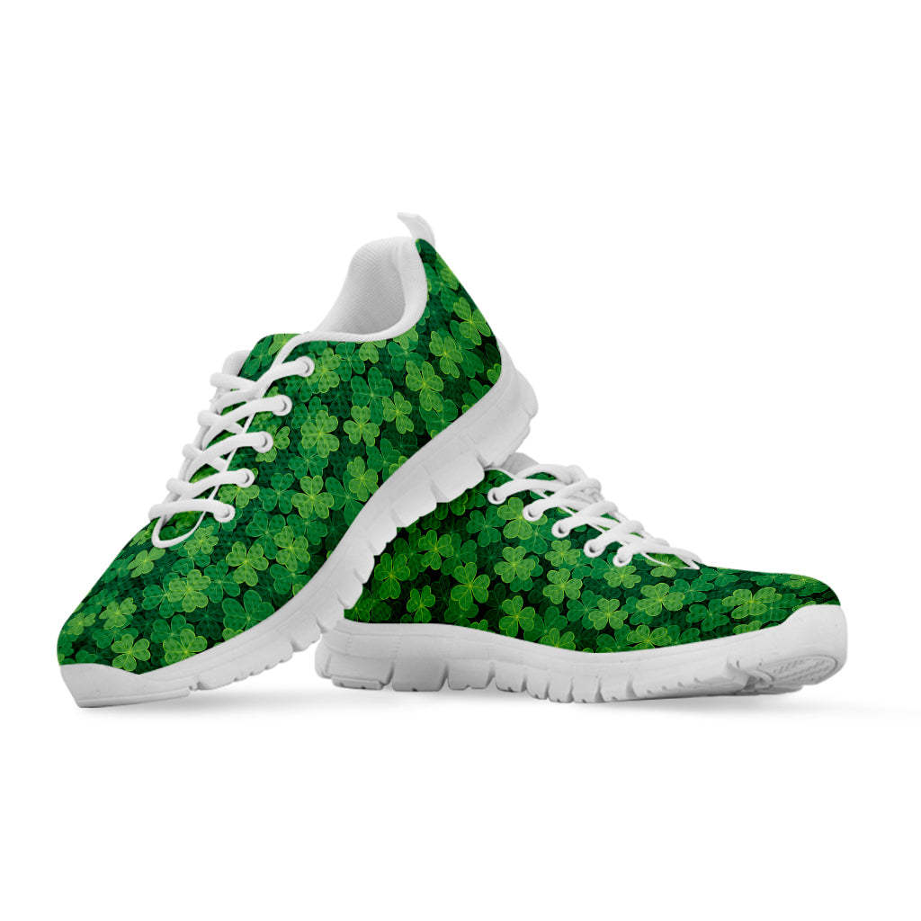 Irish Clover Saint Patrick's Day Print White Sneakers