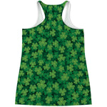 Irish Clover Saint Patrick's Day Print Women's Racerback Tank Top