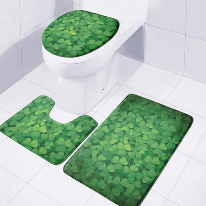 Irish Clover St. Patrick's Day Print 3 Piece Bath Mat Set