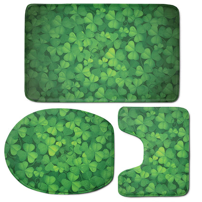 Irish Clover St. Patrick's Day Print 3 Piece Bath Mat Set