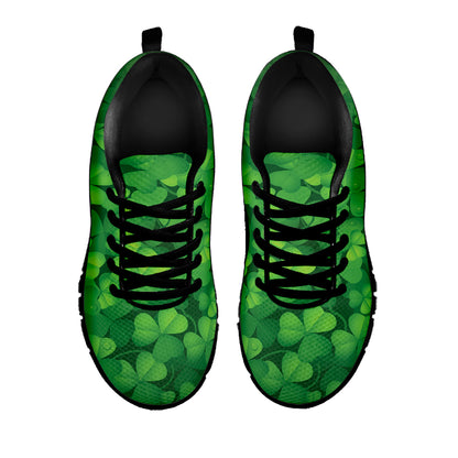 Irish Clover St. Patrick's Day Print Black Sneakers