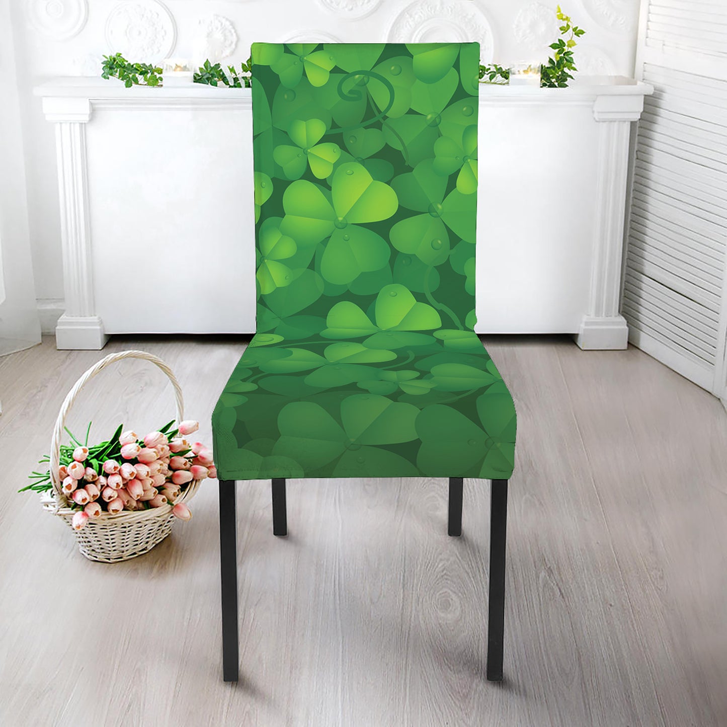 Irish Clover St. Patrick's Day Print Dining Chair Slipcover