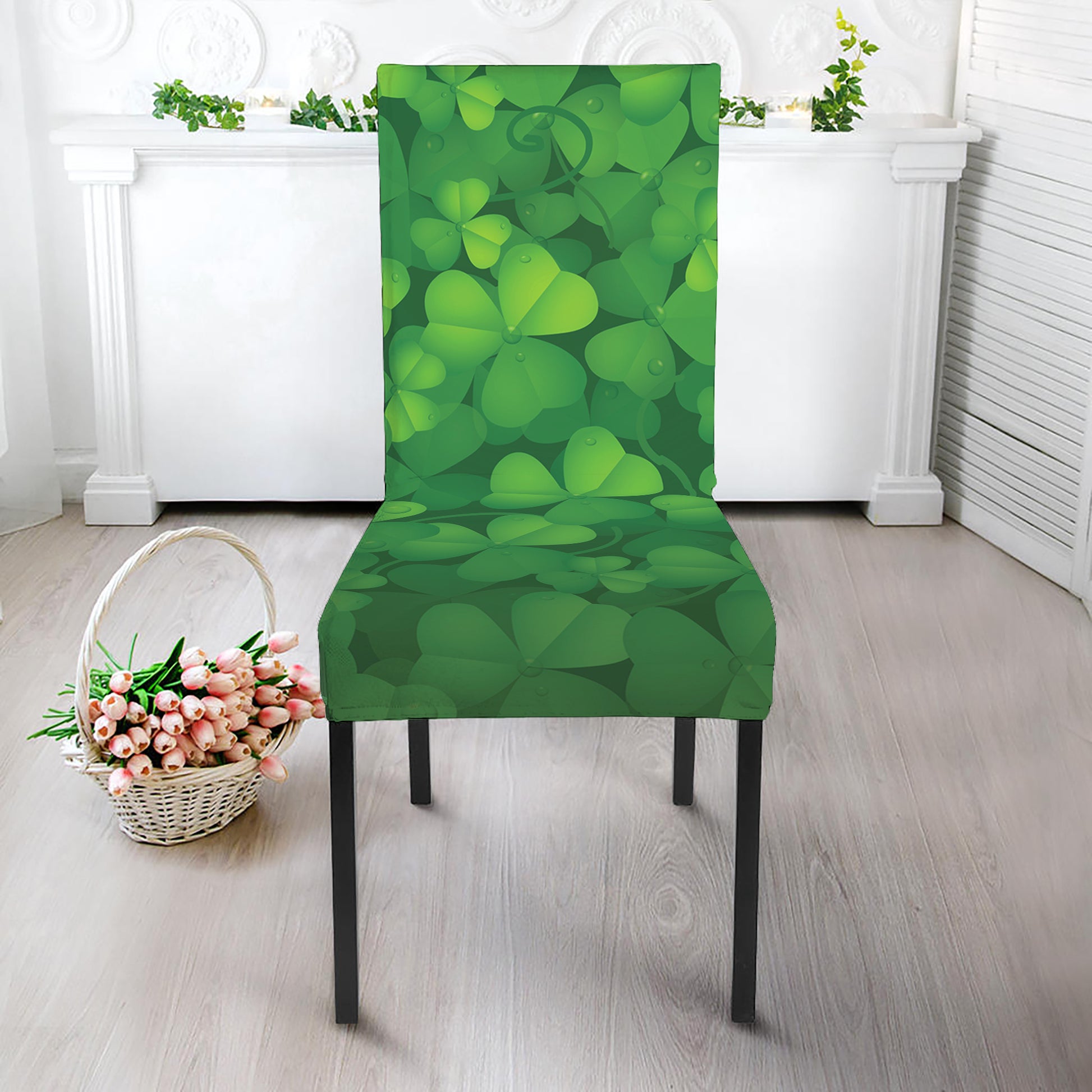 Irish Clover St. Patrick's Day Print Dining Chair Slipcover