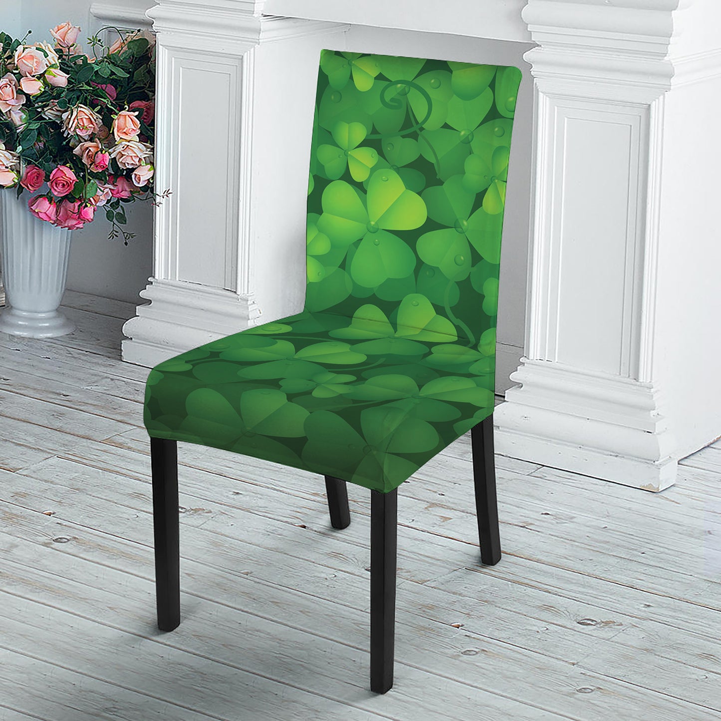 Irish Clover St. Patrick's Day Print Dining Chair Slipcover
