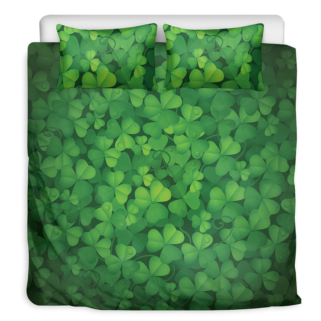 Irish Clover St. Patrick's Day Print Duvet Cover Bedding Set
