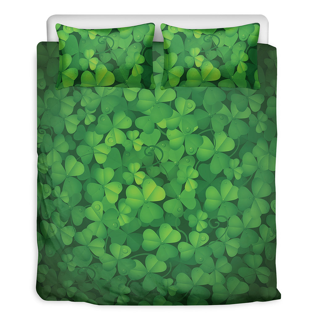 Irish Clover St. Patrick's Day Print Duvet Cover Bedding Set