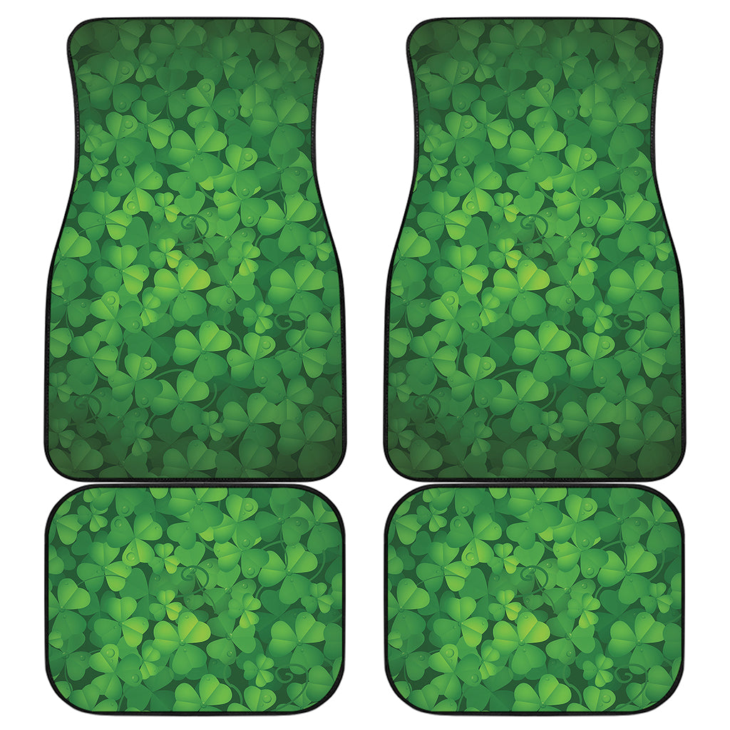 Irish Clover St. Patrick's Day Print Front and Back Car Floor Mats