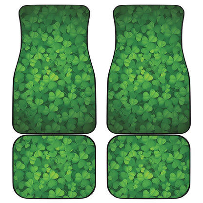Irish Clover St. Patrick's Day Print Front and Back Car Floor Mats